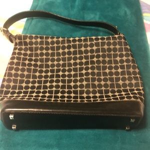 Kate spade black leather and canvas bag